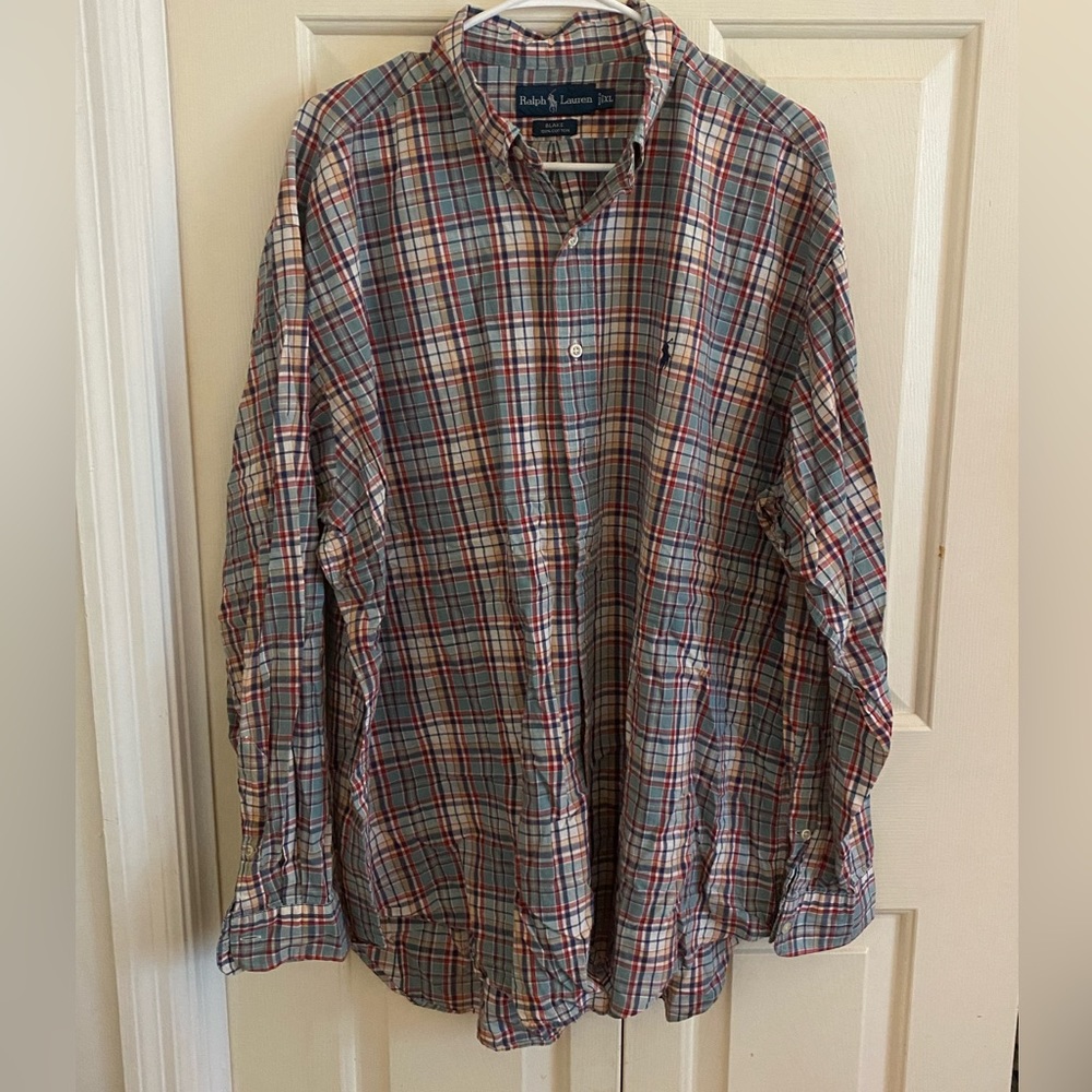 Multi color plaid polo by Ralph Lauren MENS XL Blake